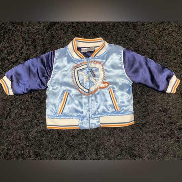 Rocawear Baby Blue Jacket with Orange Trim - Picture 2 of 6